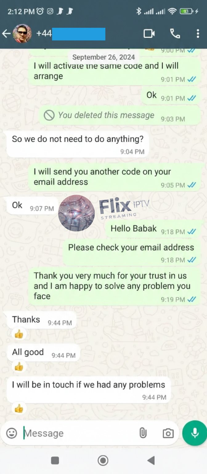 Flix IPTV customer review screenshot 1