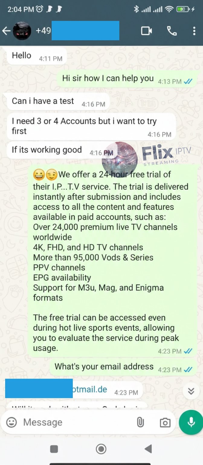 Flix IPTV customer review screenshot 15