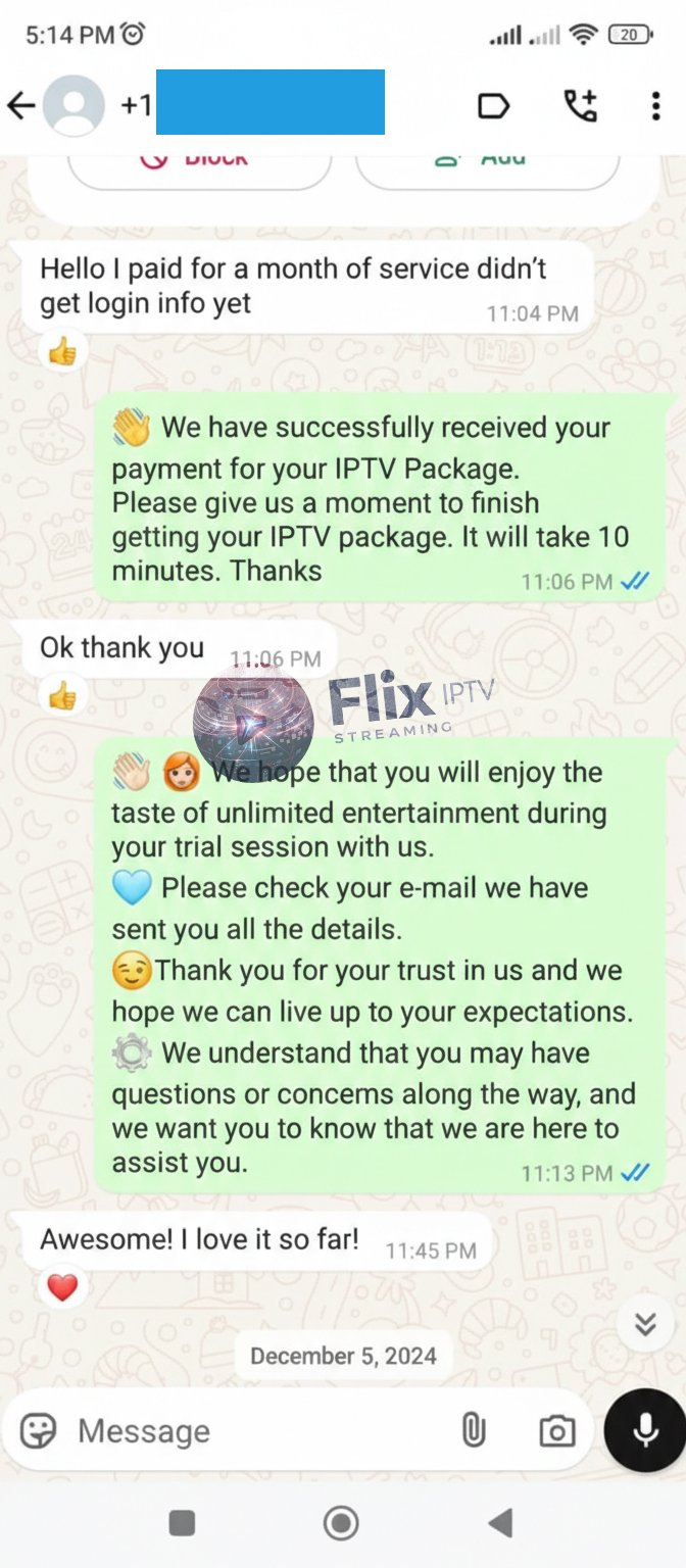 Flix IPTV customer review screenshot 17